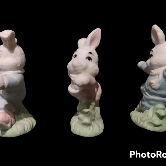 Three porcelain Easter bunnies by Art Mark - Picture 6 of 12